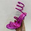 Snake Strap High Heel Sandals Women Summer  Ankle Strap Banquet Party Shoes Narrow Band High Heels Ladies Gladiator Sandals