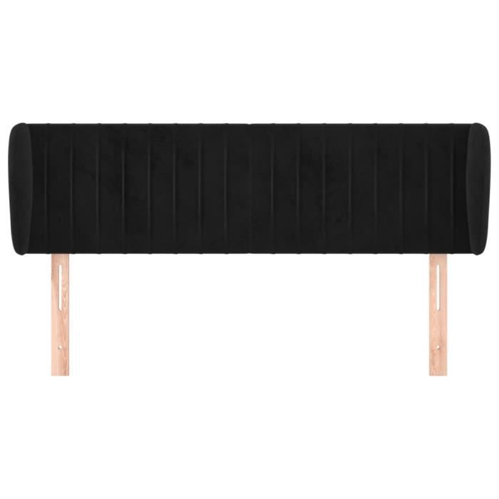 VidaXL Tête de lit avec oreilles Noir 147x23x78-88 cm Velours3117432
