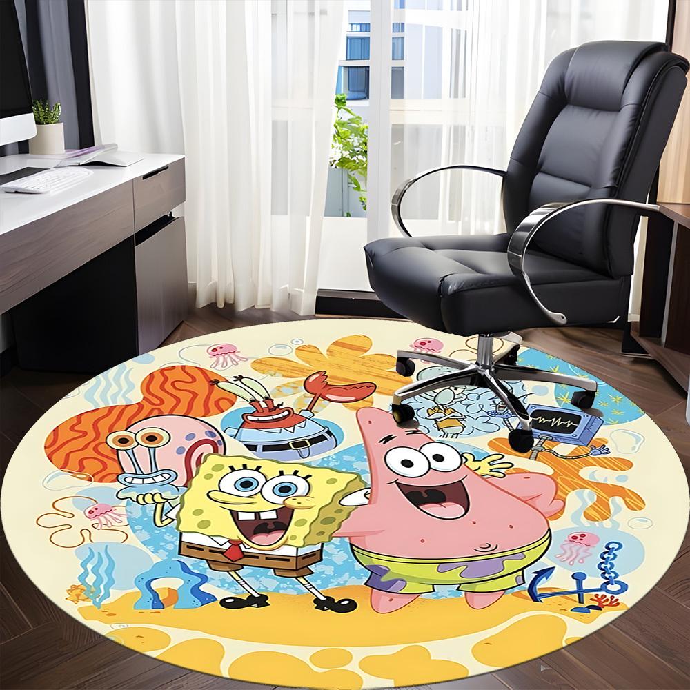 1pc SpongeBob Patrick Office Round Area Rug, Under Office Chairs Bedroom Living Room Home Decor A1022220