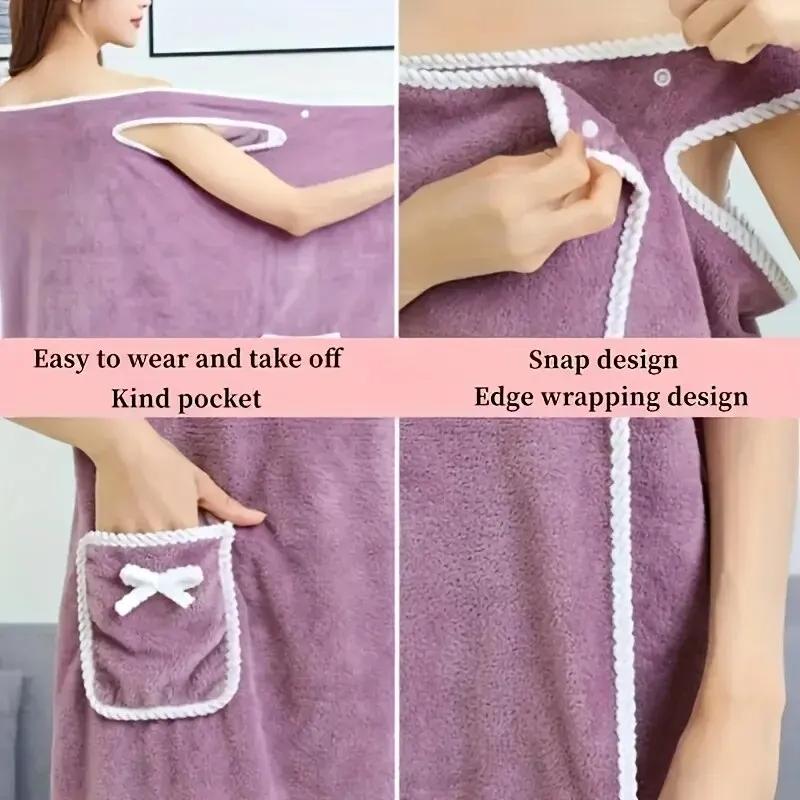 Bathroom Wearable Bathrobe Towel Dress Women Shower Female Soft Bath Towel For Adults Lady Home Textiles Bath And Sauna Towels