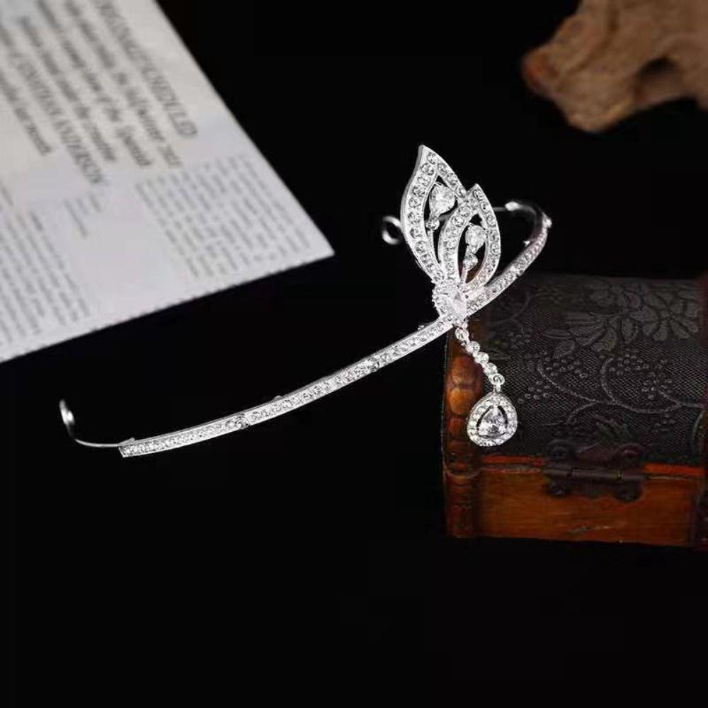 

Flower Baroque Crystal Tiara Zircon Wedding Crown Fashion Princess Hair Hoop Party