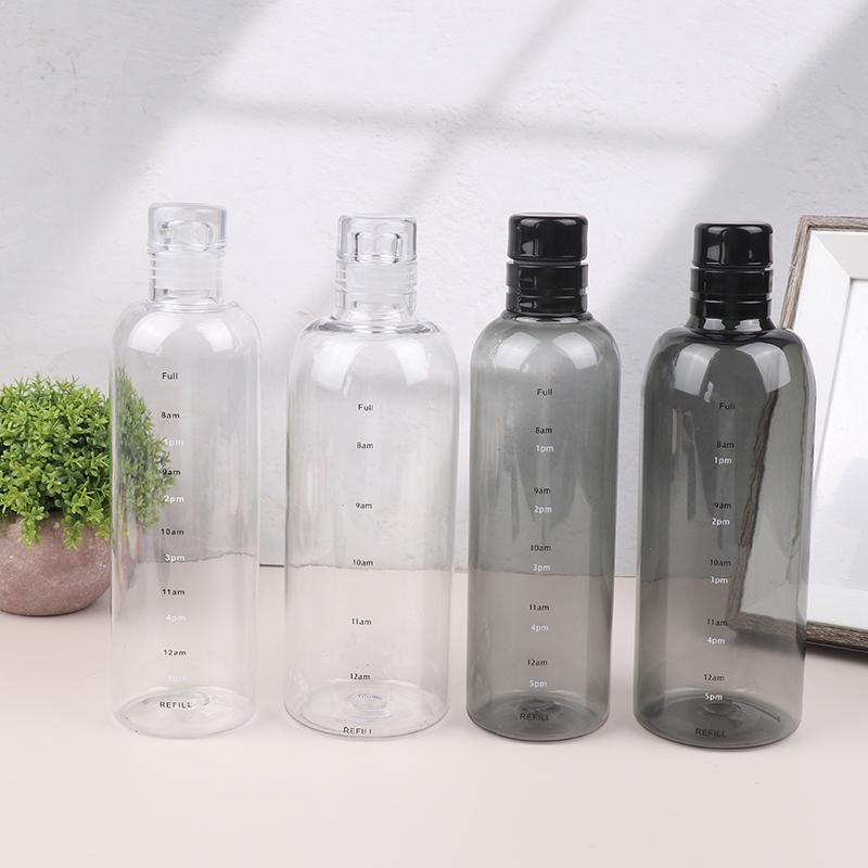 Water Cup Sport Water Bottle With Time Scale Couple Plastic Portable Water Container Anti-Drop Outdoor Water Bottle