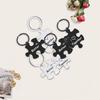 2Pcs Couple Keychain Necklace Together Better Puzzle Stainless Steel DIY Key Ring Holder Backpack Pendant Ornament Boyfriend Girlfriend Gift