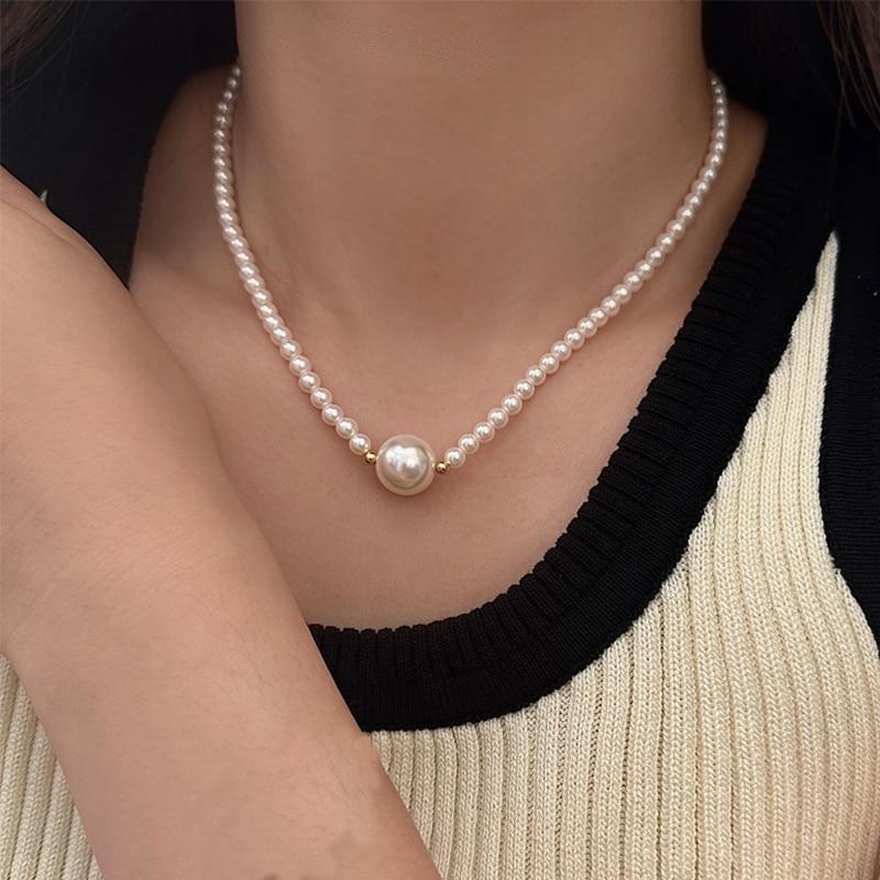 Trend Hochzeit Partei Schmuck Bunte Herz Halsband Halskette Für Frauen Elegante Weiße Imitation Perle Strand Urlaub Halsketten N198