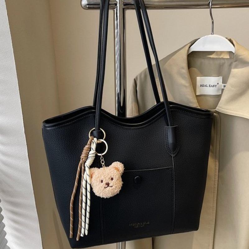 Simple and Fashionable Bucket Bag, New High-end Retro Tote Bag, Large-capacity Commuter Underarm Shoulder Bag.