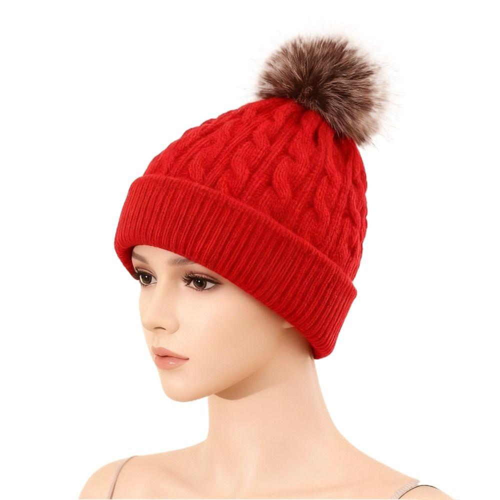 Keep Warm Knitted Beanies Ear Protection Pompoms Hat High Quality Winter Autumn Hats  for Woman/Men
