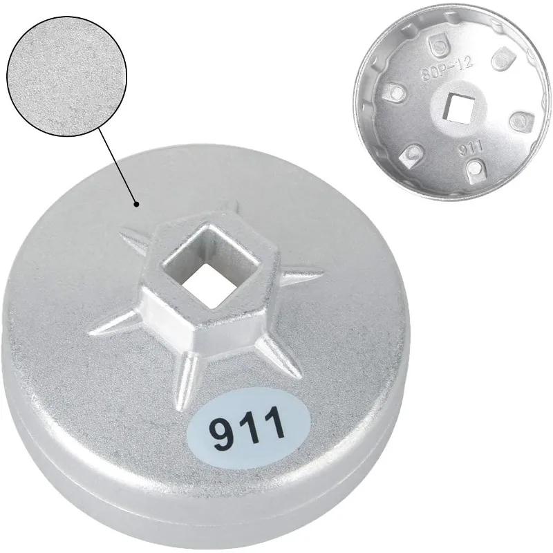 23pcs Aluminum Alloy Cup Type Oil Filter Wrench Aluminum Alloy Cap Socket Wrench Socket Removal Tool Set with A Storage Case