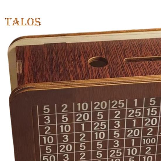 Wooden Money Box with Counter Marker Pen 1000/3000/10000 USD Piggy Bank Coin Cash Container Kids Adults Money Saving Challenge Case Jar