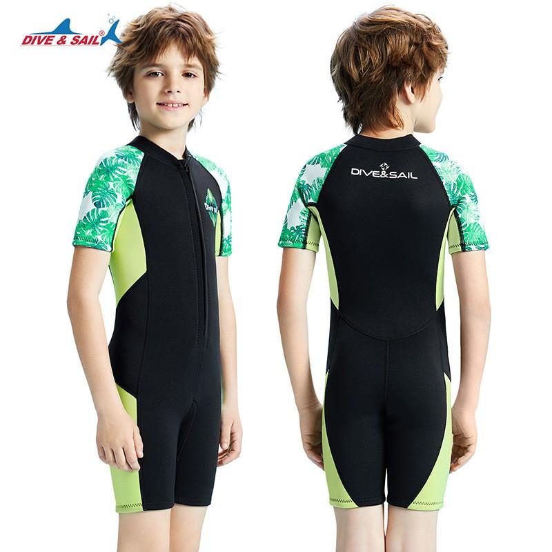 2.5mm Kids Neoprene Wetsuit Short Sleeve Full Body Dive Suit Snorkeling Surfing Cold Water Swimming