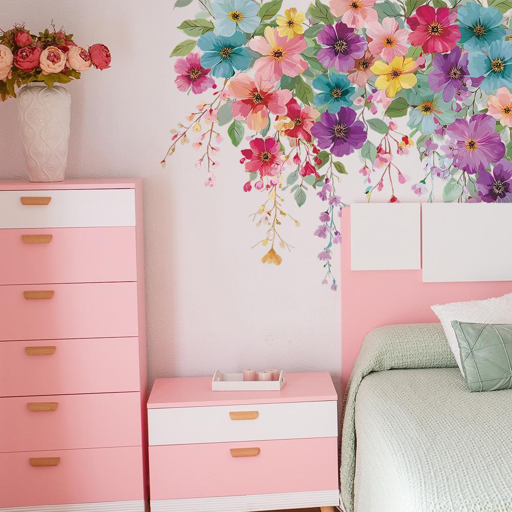 Colorful Flower Bedroom, Living Room, Entrance Hall, TV Background, Decorative Wall Stickers