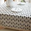 Modern Simple Marine Whale Lace Linen Tablecloth Dining Coffee Table