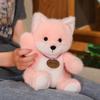 Kawaii Soft Medal Fox Plush Doll Pillow Cartoon Cute Sitting Pink Orange Fox Plush Toy Home Decoration Gift For Children