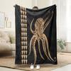 1pc Cozy Black Octopus Throw Blanket - Soft Flannel All-Season Bedspread/ Couch Cover - Modern Home Decor - Machine Washable Gif