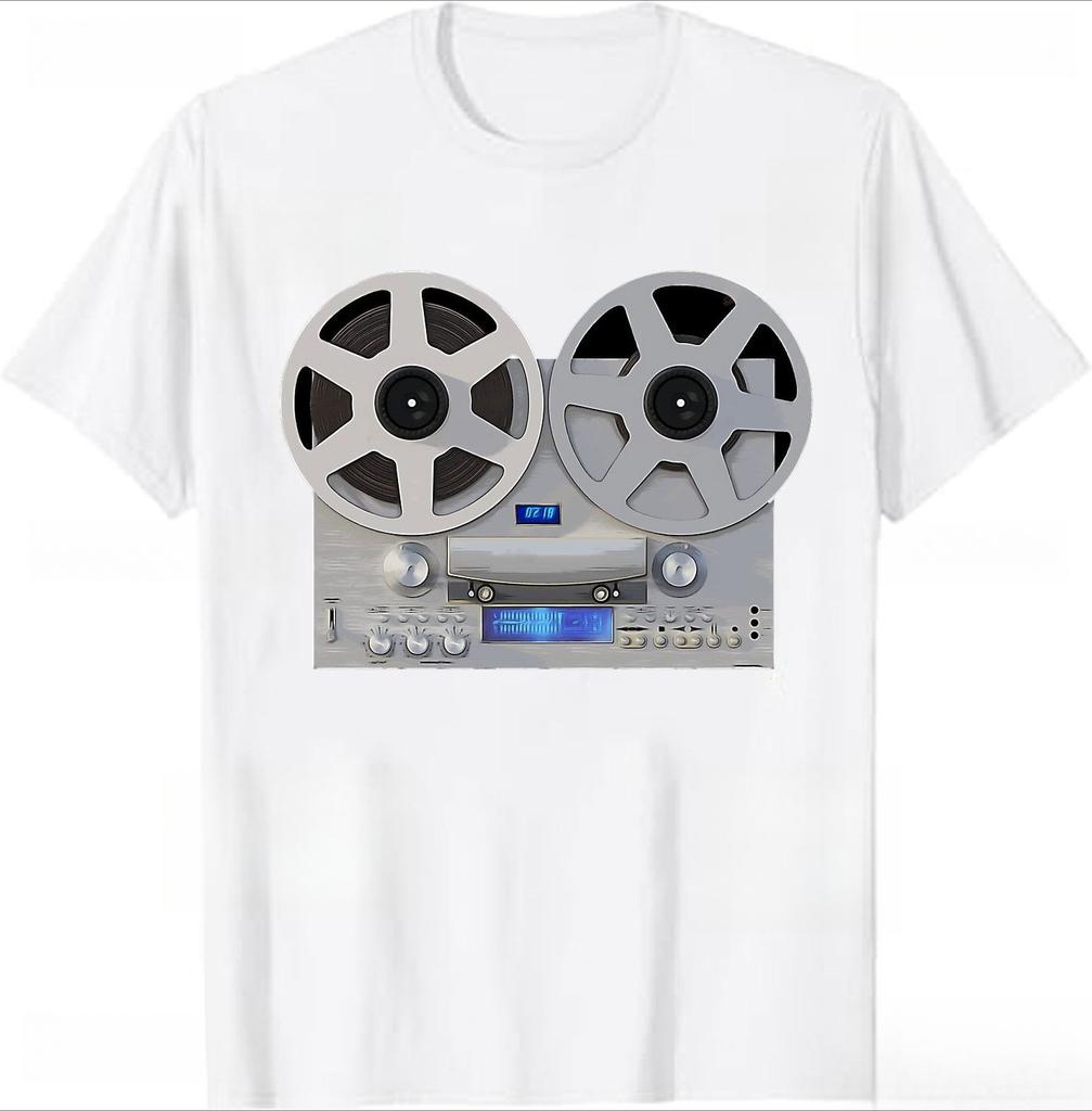 Volume Vu Meter Vintage Unisex Tshirt Audio Engineer Recording Crew Neck Summer Unisex Short Sleeve Casual Top Aesthetic Clothes