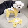 Pet Dog Clothes Autumn and Winter Warm Striped Four-legged Clothes Small Dog Teddy Than Bear Cat Loungewear Belly Protector
