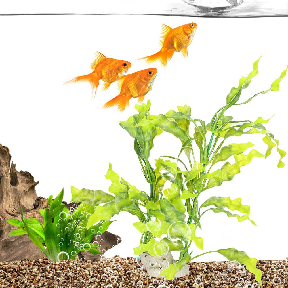 Plastic Aquarium Simulation Kelp Grass Artificial Water Plants Fish Tanks Landscape Decoration with White Base7945 Kelp