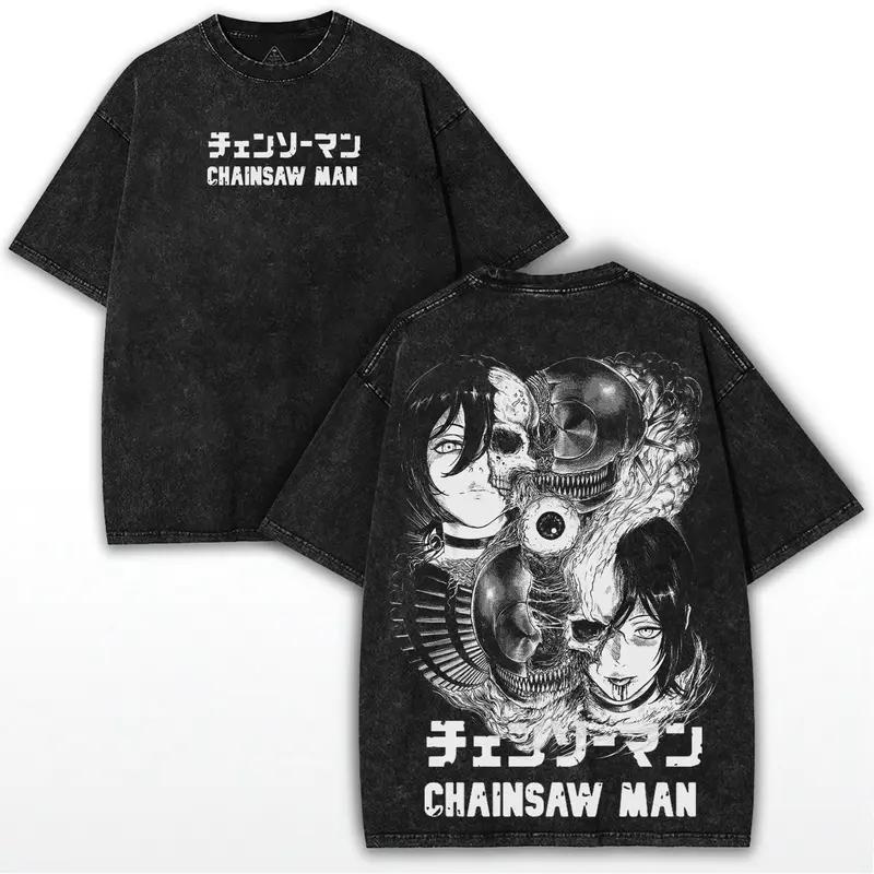 

Japan Chainsaw Man Anime Reze Cool Graphic T Shirt Harajuku Washed Tshirt Men Women Clothing Oversized Cotton Short Sleeve Tees S