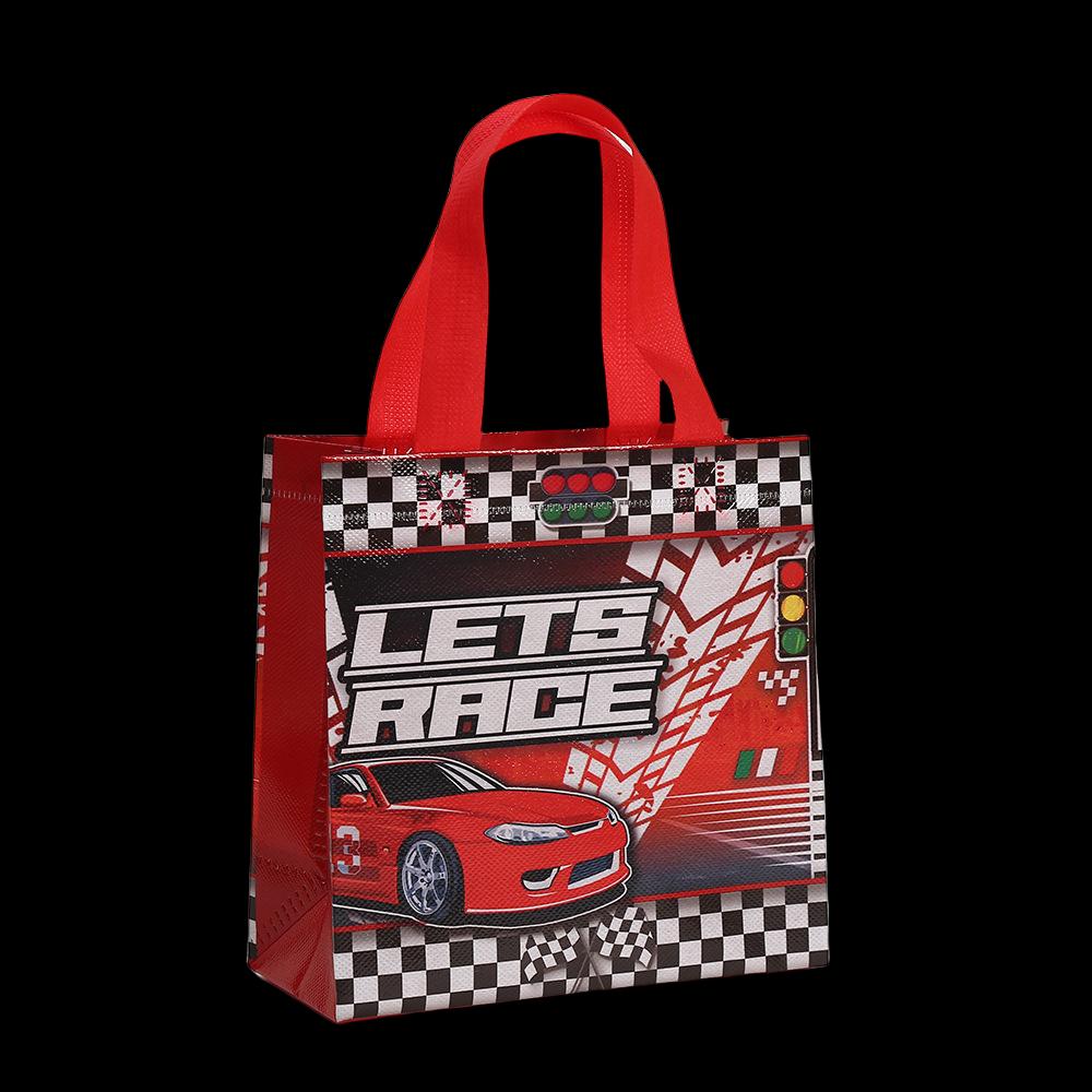 Race Car Themed Reusable Non Woven Tote Bags, 12/30pcs, Perfect for Kids’ Birthday Parties and Fun Events, Packing candy