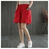Women's Summer Casual Wide-Leg High Waist Plus Size Wool Shorts with Slimming Fit and Pockets