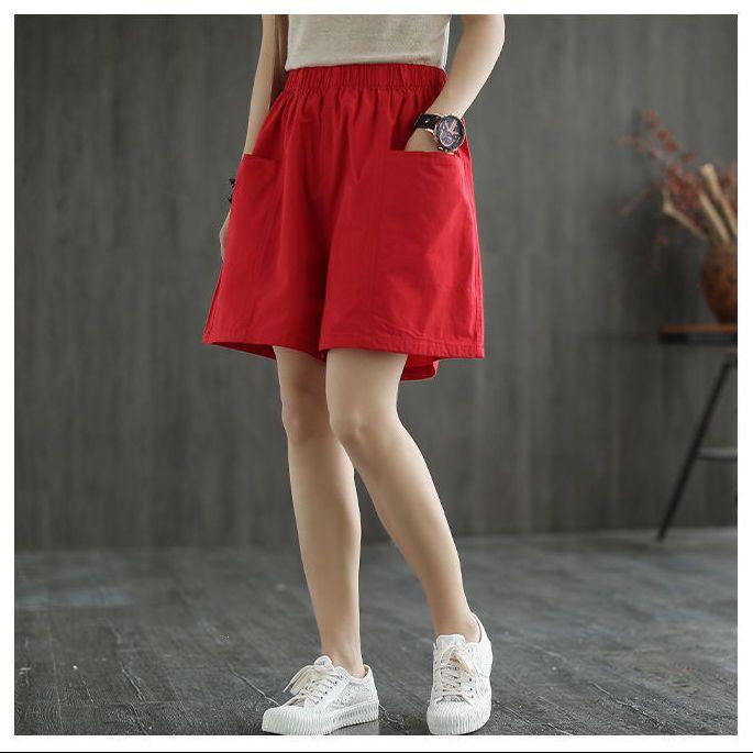 Women's Summer Casual Wide-Leg High Waist Plus Size Wool Shorts with Slimming Fit and Pockets