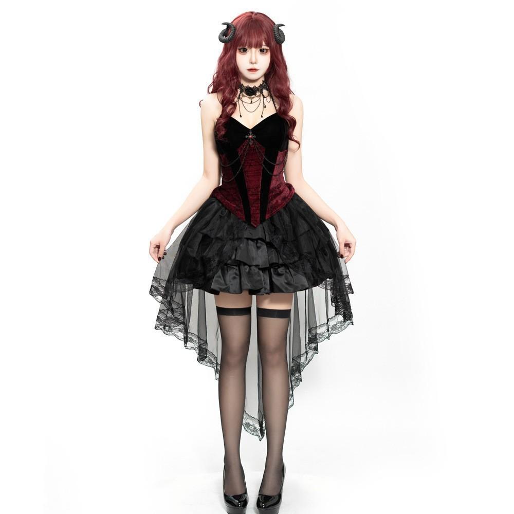 Dark Fantasy Witch Cosplay Dress With Spandex Material For Stage Performances