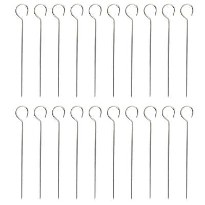 50 Pcs Stainless Steel Goose Tail Needle Grilling Skewers Meat Barbecue Accessories for BBQ Sticks Roasting