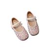 Kids Leather Shoes Spring Autumn Fashion Sequins Pearl Girls Princess Shoes Soft Bottom