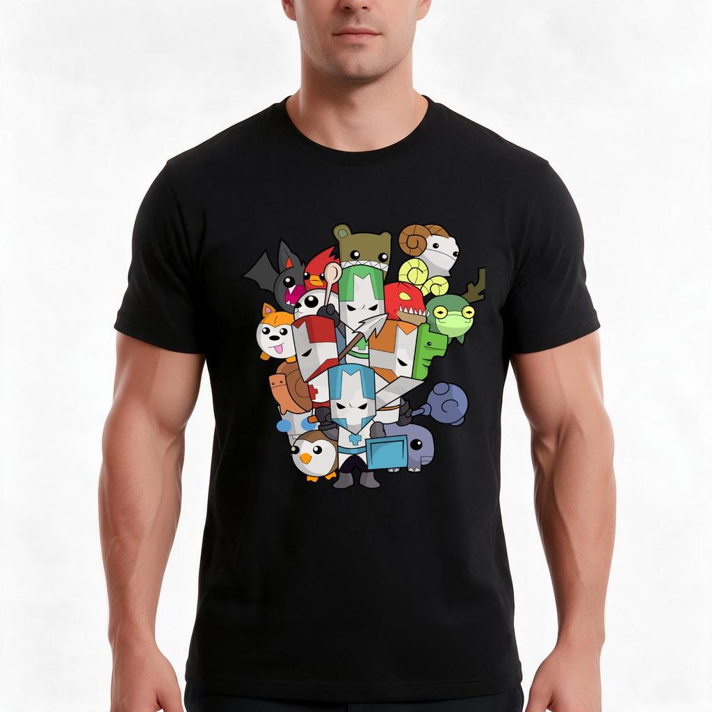 Castle Crasher All Knight Tshirt Summer Casual Cotton Tee Oversized Streetwear Tops Vintage Graphic Print Unisex Unisex Unisex