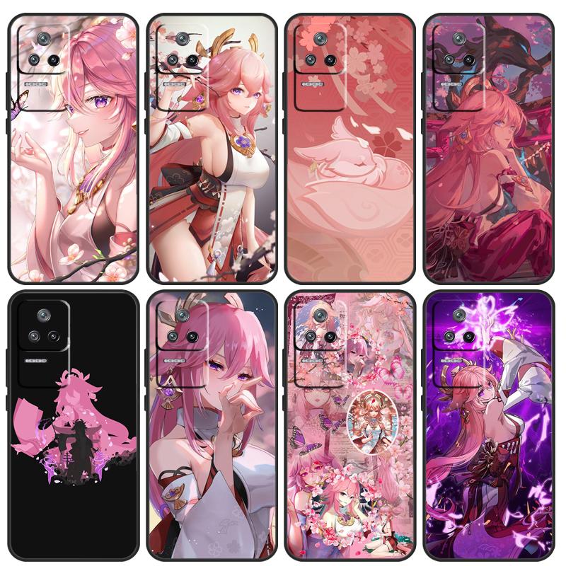 Genshin Impact Yae Miko For POCO F3 F4 GT M4 M5 X3 X4 Pro Phone Case For Xiaomi 12S Ultra 12T 11T Pro 12 11 Lite
