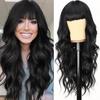 European American Wig Women's Fashionable Bangs Long Curly Hair Gradient Large Wave Synthetic Mechanism Headband Wigs