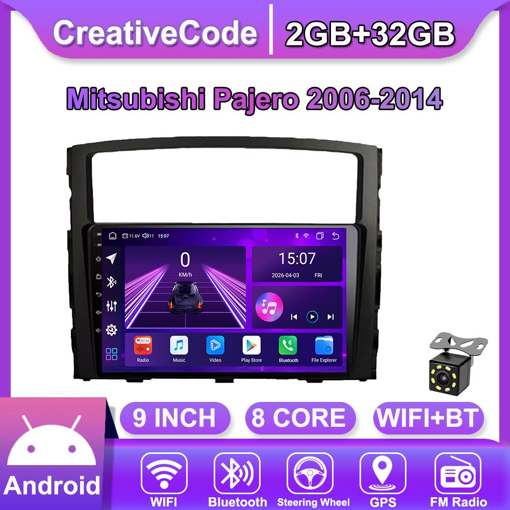 Android Car-Play Car Radio For Mitsubishi Pajero 2006-2014 Multimedia Player Head Unit Stereo GPS Navigation BT WIFI,8 CORE ,2+32GB