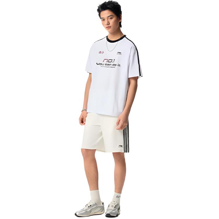 Li Ning Sports Lifestyle Series Logo Stitching Short Sweatpants Men Shorts AKSW227-2