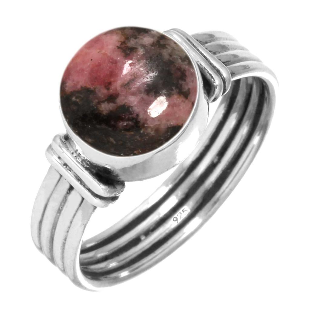 925 Sterlingsilber Ring Damen Edelstein Handgefertigter Schmuck Muttertagsgeschenk Mookait Montana Achat Moosachat Stachelige Auster Rhodonit Shivaauge Vintage