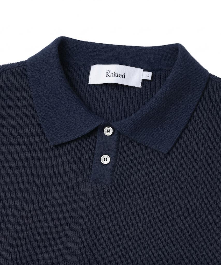 KNITTED Coolever Pk Crop Short Sleeve Knit Tee Navy