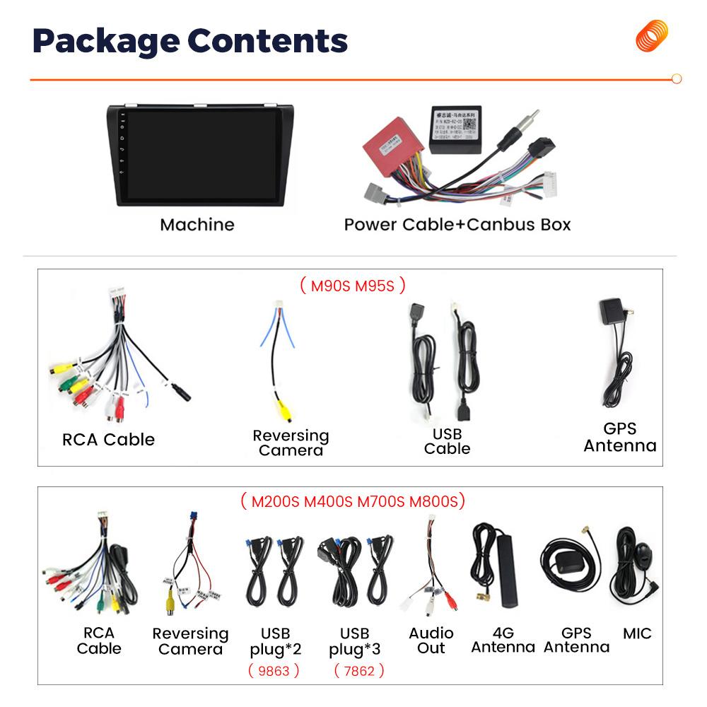 2Din Android Car Radio For Mazda 3 2003 2004-2009 Multimedia Video Player Navigation GPS BT 4G Lte Carplay Auto Stereo Head Unit