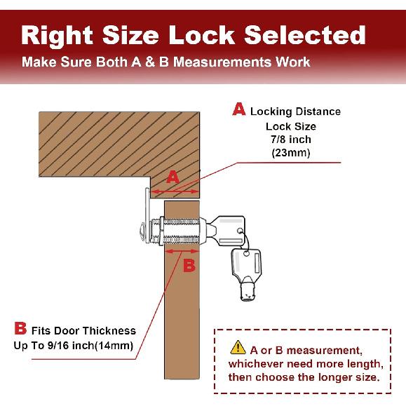 RV Locks For Storage Door 7/8 Inch, RV Compartment Locks For Camper Travel Trailer Cabinet With Keys 7/8", Pack Of 6 Locks With 6 Keyed Alike With