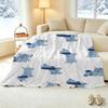 Flannel Throw Blanket, Dog-Themed with Binding – Soft Skin-Friendly Warm Cozy, Ideal for Home Sofa, Halloween & Christmas Use