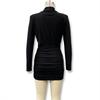 European Style Autumn/Winter 2025 Semi-High Neck Solid Color Long Sleeve Pleated Bodycon Dress