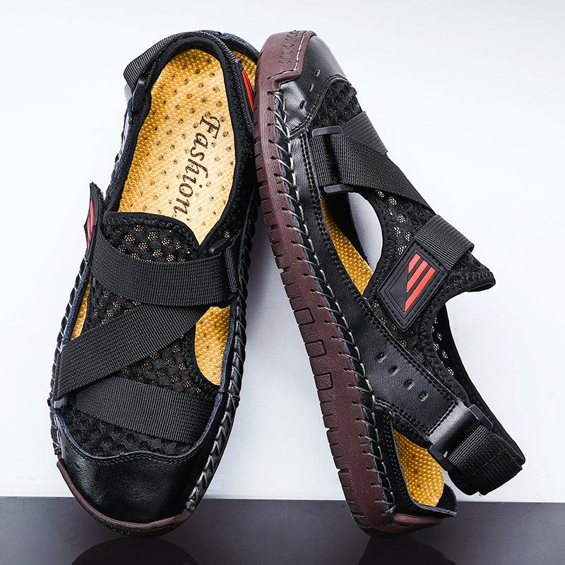 2022 Men's Breathable Korean-Style Toe-Covering Beach Sport Sandals