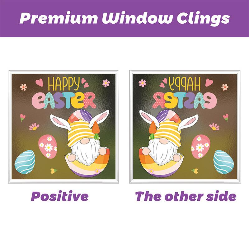 9 ks velikonoční samolepky na okno Happy Easter Bunny Window Clip for Glass Dveře