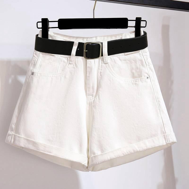 

Summer High-Waist Slimming Women s White Cuffed Shorts - 2022 Trendy Hot Pants for Spicy Fashionistas XL белый