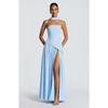 Women's Tube Top Solid Color Split Dress Fashionable and Sexy Halter High Split Dress