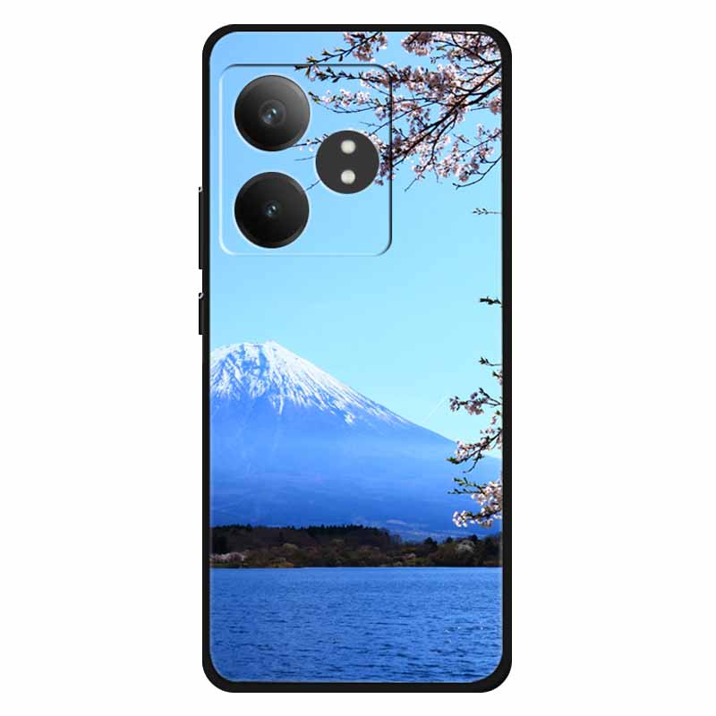 For Realme GT 6T Case Soft Feeling Silicone Luxury Phone Covers For Realme GT 6 GT6 Cases TPU Painted Marble Beautiful GT6t Wolf