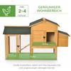 Dwarf chicken coop with run and brooder. Weatherproof sealed fir wood. Asphalt roof. Yellow+Green