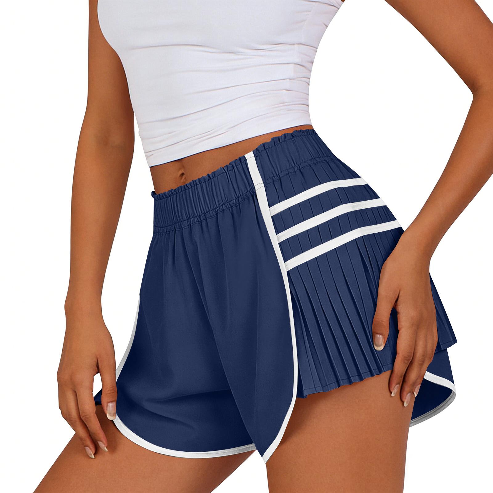 

Women s High Waist Shorts Sports Running Shorts Workout Gym Quick Dry Pants Yoga Pants Tennis Pants Summer Shorts XXL Темно-синій