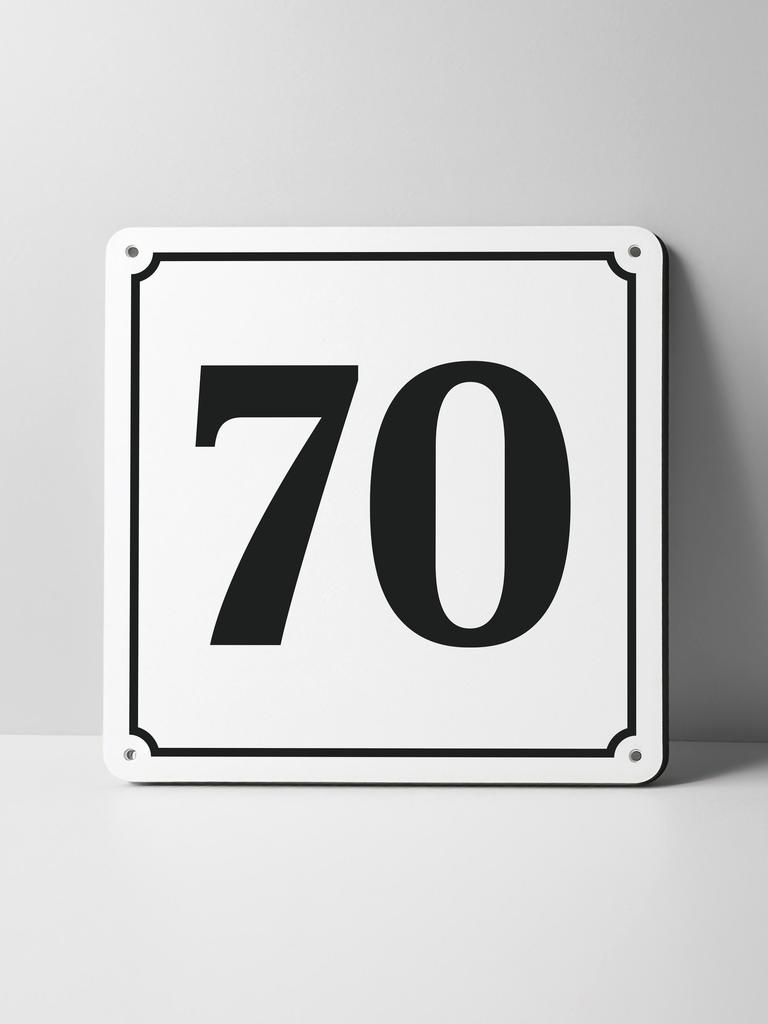 Metal Sign Black House Number On White Background Outdoor Wall Art Decor