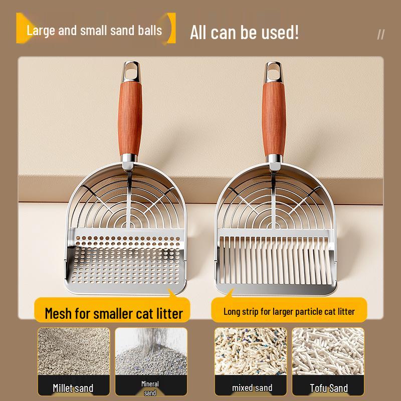 Stainless Steel Cat Litter Scoop with Fine Holes for Tofu and Mineral Litter