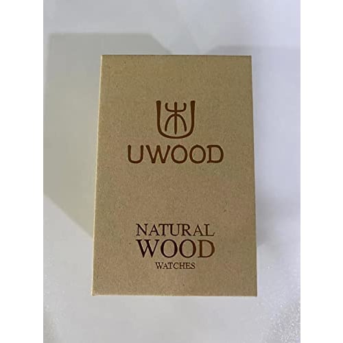 MUJUZE Men's and Women's Wooden Watch with Handcrafted Leather Band, Casual, Business, and Sports Style, Japanese Quartz Movement, Lightweight (Ebony)