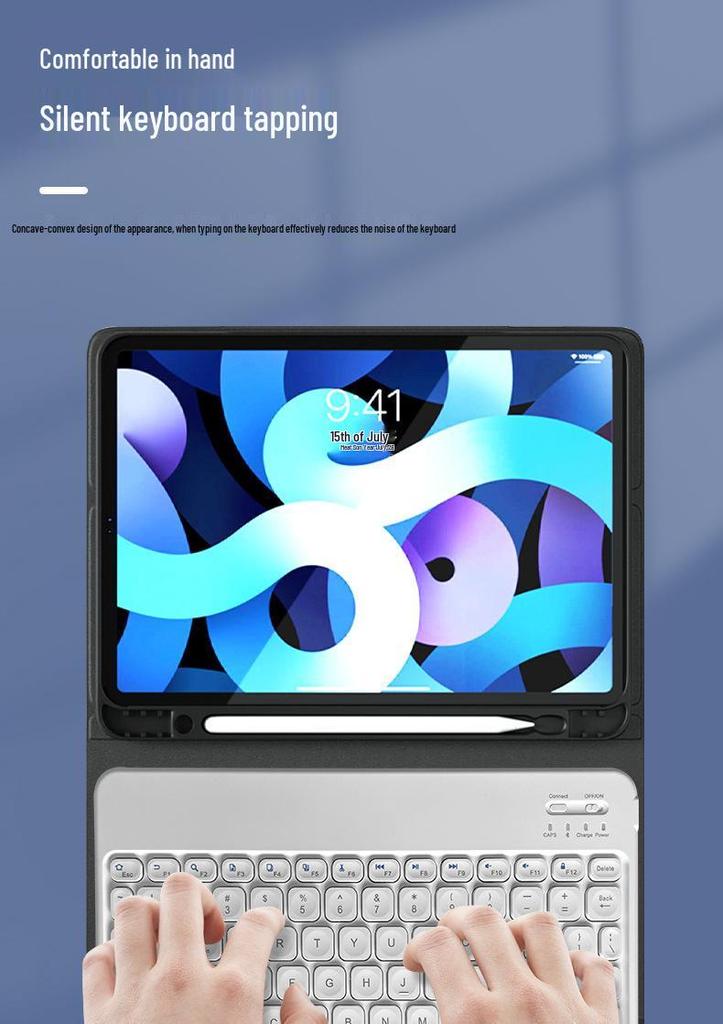 Round Cap Bluetooth Rechargeable Wireless Keyboard for iPad, Phone, Tablet, Laptop - Portable Magic External Keyboard