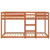 VidaXL Lit Superposé, Lit Mezzanine pour Enfant, Lit Surélevé, Meuble de Chambre à Coucher, Cire Marron 80x200 cm Bois de 844828
